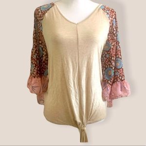 Pie In The Sky Tie-Front Boho Top